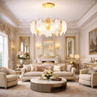 Candelabru LED Feather Gold Luxury TK