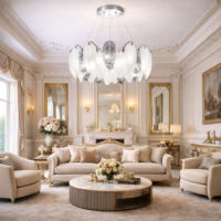 Candelabru LED Feather Silver Luxury TK