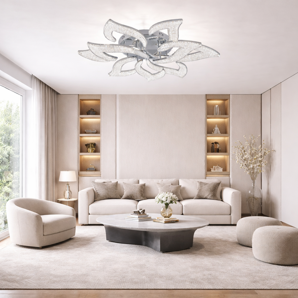 Lustra 200W Sun Flower Glam Argintiu Lustra 200W Sun Flower Glam Argintiu