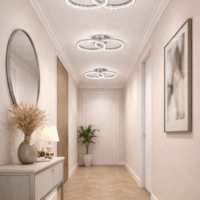 Lustra Mini Double Ring Glam, Argintiu