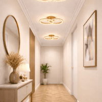 Lustra Mini Double Ring Glam, Auriu