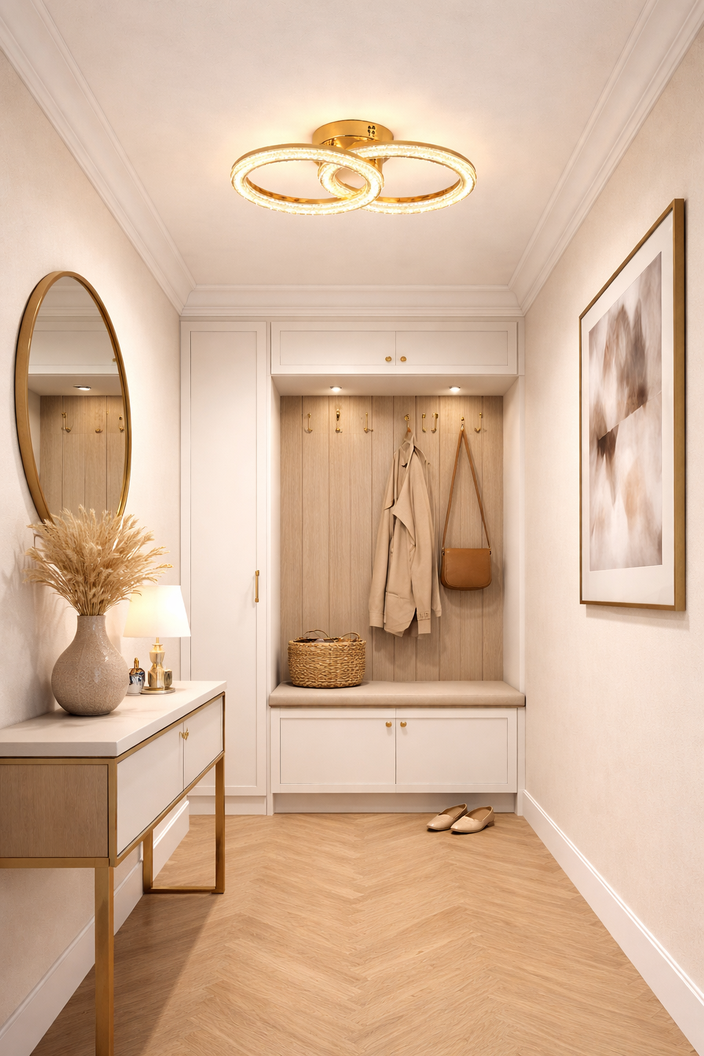 Lustra Mini Double Ring Glam, Auriu Lustra Mini Double Ring Glam, Auriu