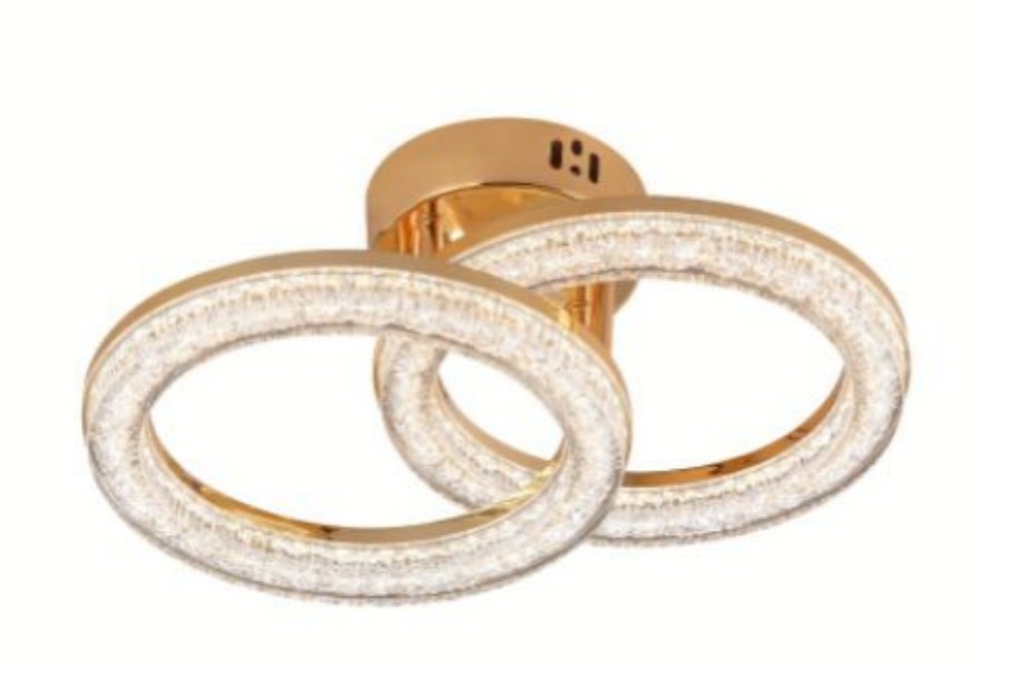 Lustra Mini Double Ring Glam, Auriu Lustra Mini Double Ring Glam, Auriu