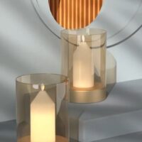 Veioza LED Flame Glass