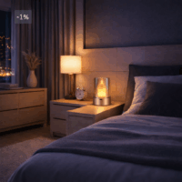 Veioza LED Flame Glass