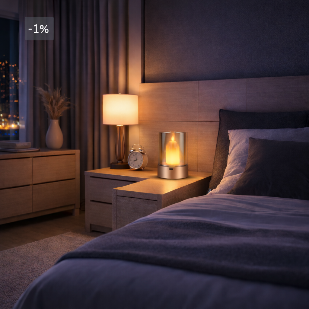 Veioza LED Flame Glass Veioza LED Flame Glass