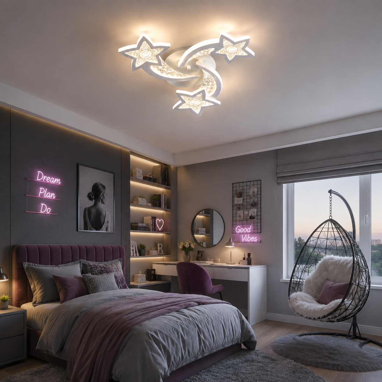 Lustra LED 78W Magic Stars Glam 3, Telecomanda Lustra LED 78W Magic Stars Glam 3, Telecomanda