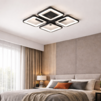 Lustra LED 88W Ceiling 4 Patrate Mini Negru