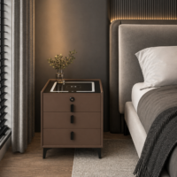 Noptiera Coffe Smart cu Boxa Bluetooth si Lumini