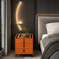 Noptiera Orange Smart cu Lumini si Amprenta