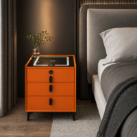 Noptiera Orange Smart cu Lumini si Amprenta