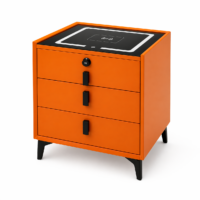 Noptiera Orange Smart cu Lumini si Amprenta