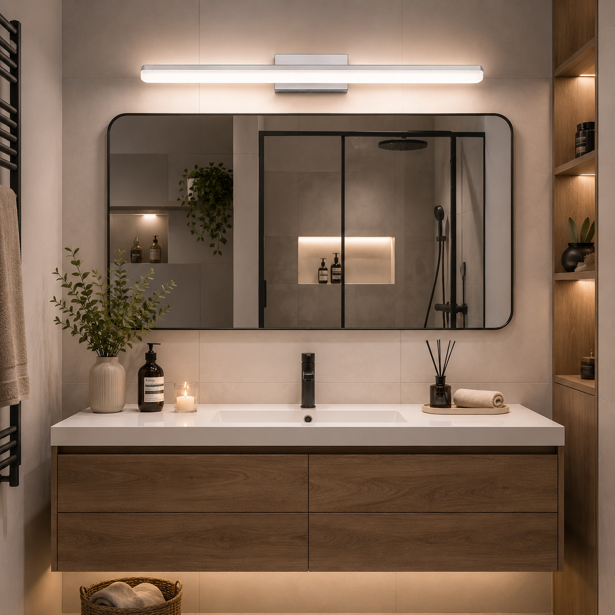 Aplica Baie LED 12W Linear (Argintiu) Aplica Baie LED 12W Linear (Argintiu)