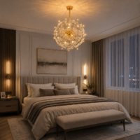 Candelabru Firefly Flower Auriu, 50