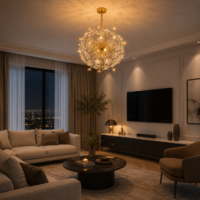 Candelabru Firefly Flower Auriu, 50