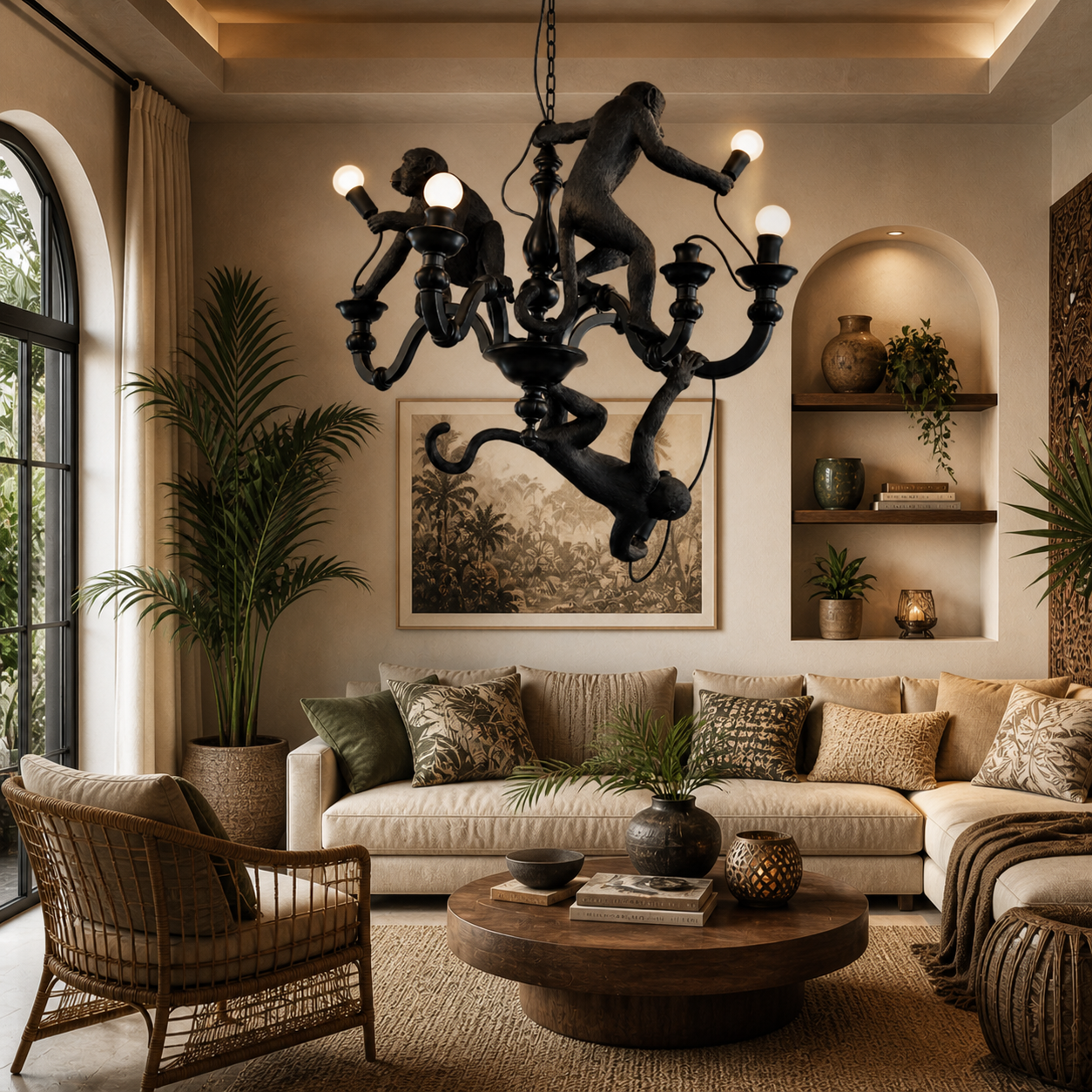 Candelabru Monkey Black Candelabru Monkey Black
