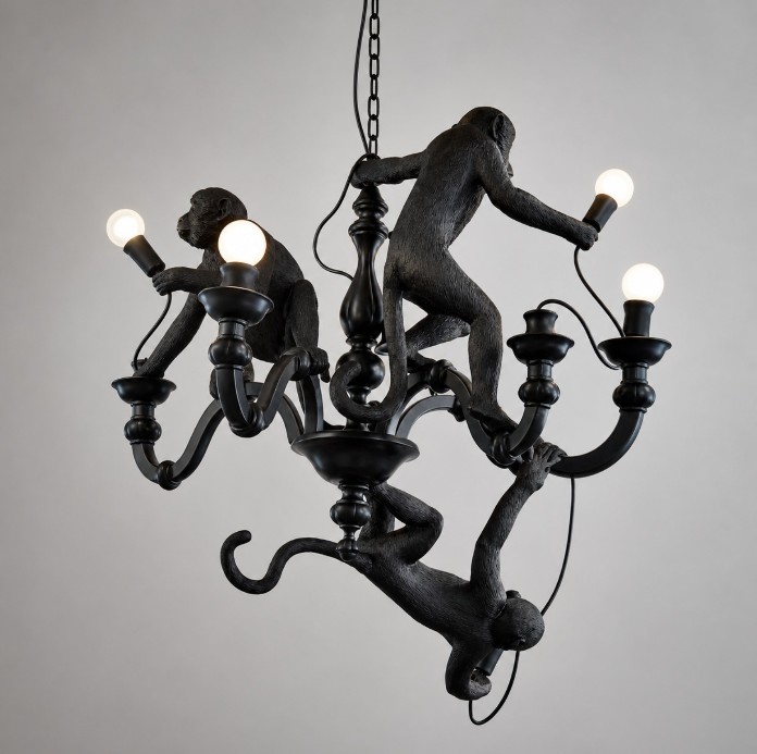 Candelabru Monkey Black Candelabru Monkey Black