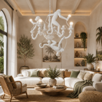 Candelabru Monkey White