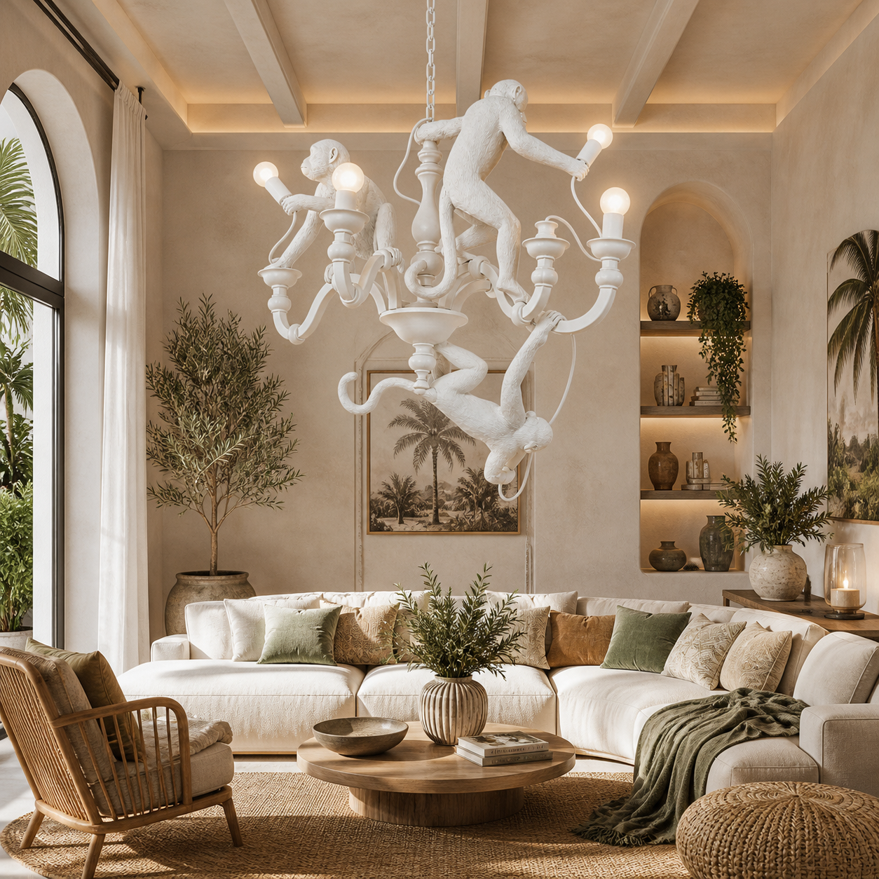 Candelabru Monkey White Candelabru Monkey White