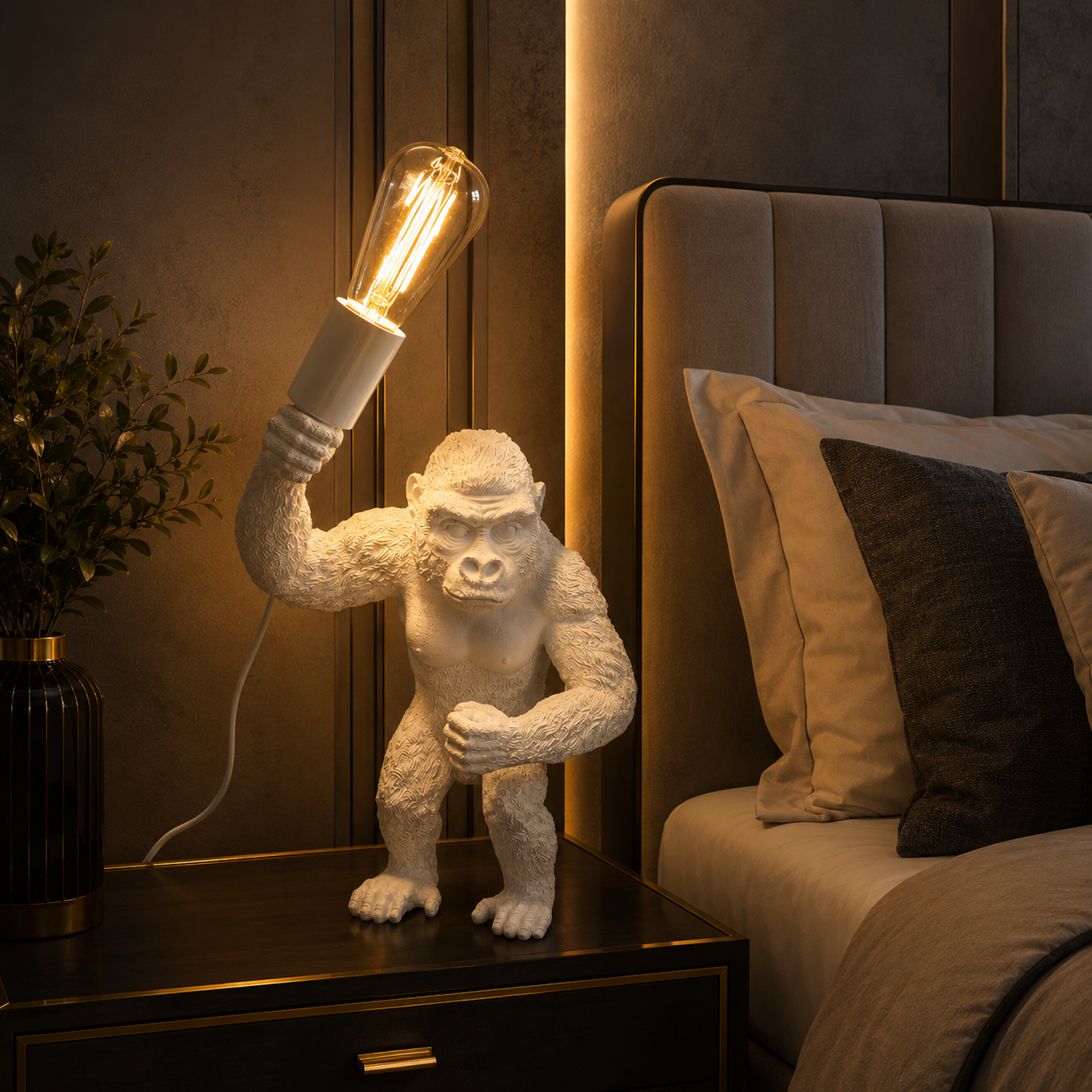 Veioza Gorilla White Veioza Gorilla White