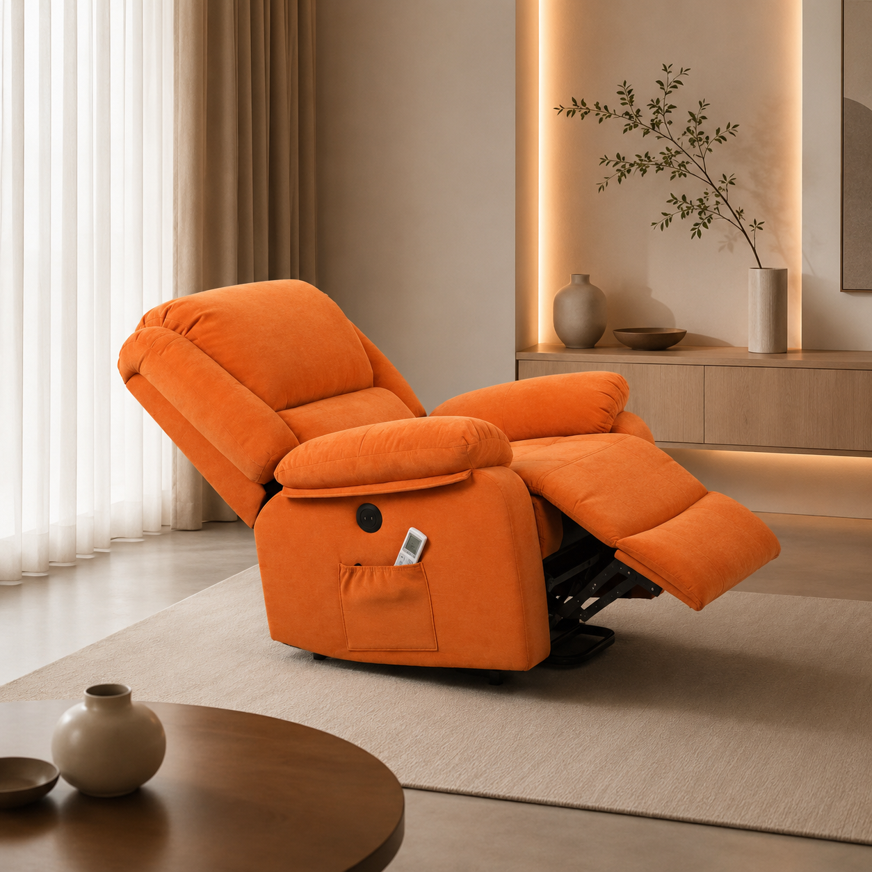 Fotoliu Masaj si Incalzire Velora Comfort Portocaliu Fotoliu Masaj si Incalzire Velora Comfort Portocaliu
