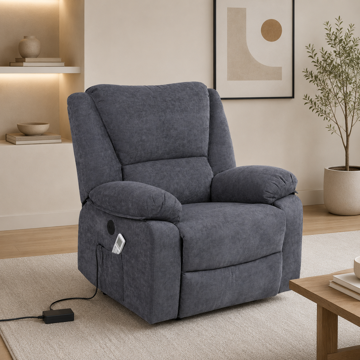 Fotoliu Masaj si Incalzire Velora Comfort Gri Inchis Fotoliu Masaj si Incalzire Velora Comfort Gri Inchis