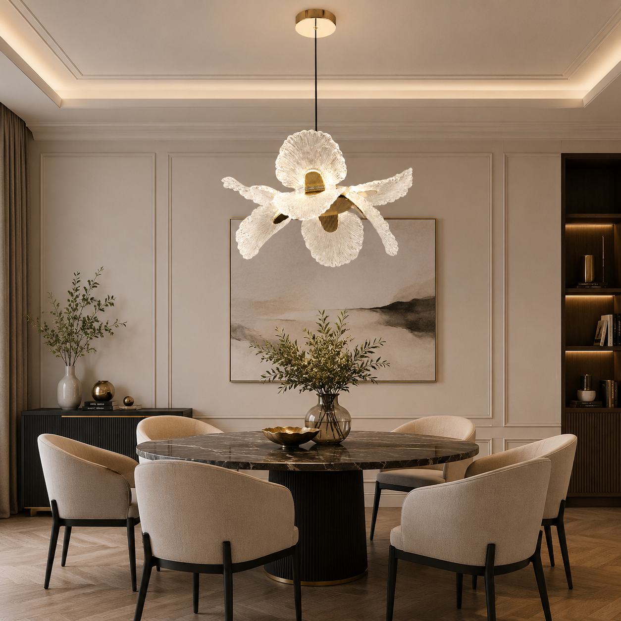 Candelabru LED 32W Flora Gold, 40 cm Candelabru LED 32W Flora Gold, 40 cm