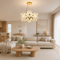 Candelabru LED 80W Flora Gold, 55 cm