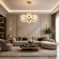 Candelabru LED 80W Flora Gold, 55 cm