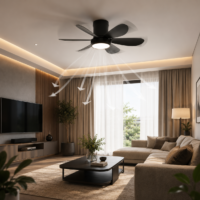 Lustra LED cu ventilator ZenAir Black