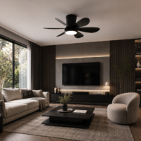 Lustra LED cu ventilator ZenAir Black LDPDL75L601B
