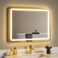 Oglinda LED baie Rama Aurie, 80x60 cm, LDP8060 RF