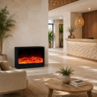 Semineu Electric Decorativ, 16W LED, 100 cm, RF