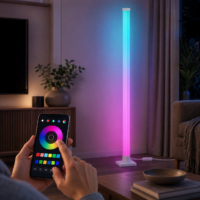 Lampadar LED RGB Smart, Telecomanda, Aplicatie