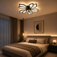 Lustra LED 100W Black Lily 5 Mini, Telecomanda