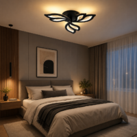 Lustra LED 60W Black Lily 3 Mini, Telecomanda