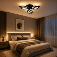 Lustra LED 60W Black Lily 3 Mini, Telecomanda