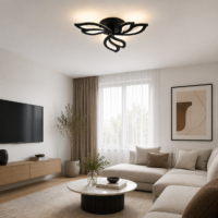 Lustra LED 60W Black Lily 3 Mini, Telecomanda