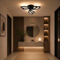 Lustra LED 60W Black Lily 3 Mini, Telecomanda
