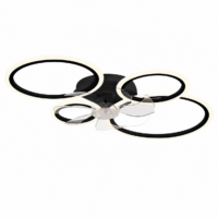 Lustra LED cu ventilator 66W Rings 4 Negru