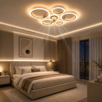 Lustra LED cu ventilator 66W Rings 5 Alb