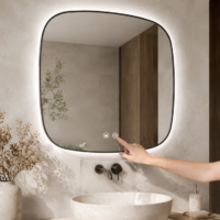 Oglinda LED Rama Neagra, 80x80, LDP9078BK RF
