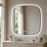 Oglinda LED Rama Neagra, 80x80, LDP9078BK RF