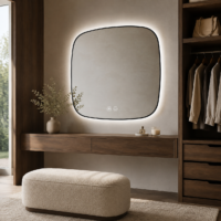 Oglinda LED Rama Neagra, 80x80, LDP9078BK RF