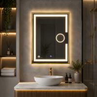 Oglinda LED baie, Lupa, Rama Aurie, 60x80 cm, LDPYG6080 RF