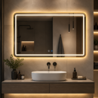 Oglinda LED baie Rama Aurie, 80x60 cm, LDP8060 RF