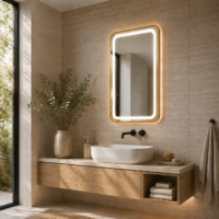 Oglinda LED baie Rama Aurie, 60x80 cm, LDP6080 RF
