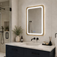 Oglinda LED baie Rama Aurie, 60x80 cm, LDP6080 RF