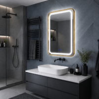 Oglinda LED baie Rama Aurie, 60x80 cm, LDP6080 RF