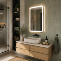 Oglinda LED baie Rama Aurie, 60x80 cm, LDP6080 RF